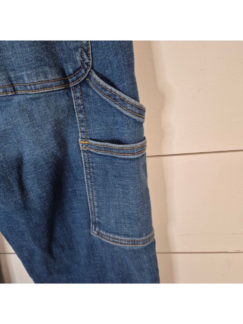 Abercrombie Kids Loose Fit carpenter jeans in a blue wash Size 13/14 Adjustable - Picture 8 of 11